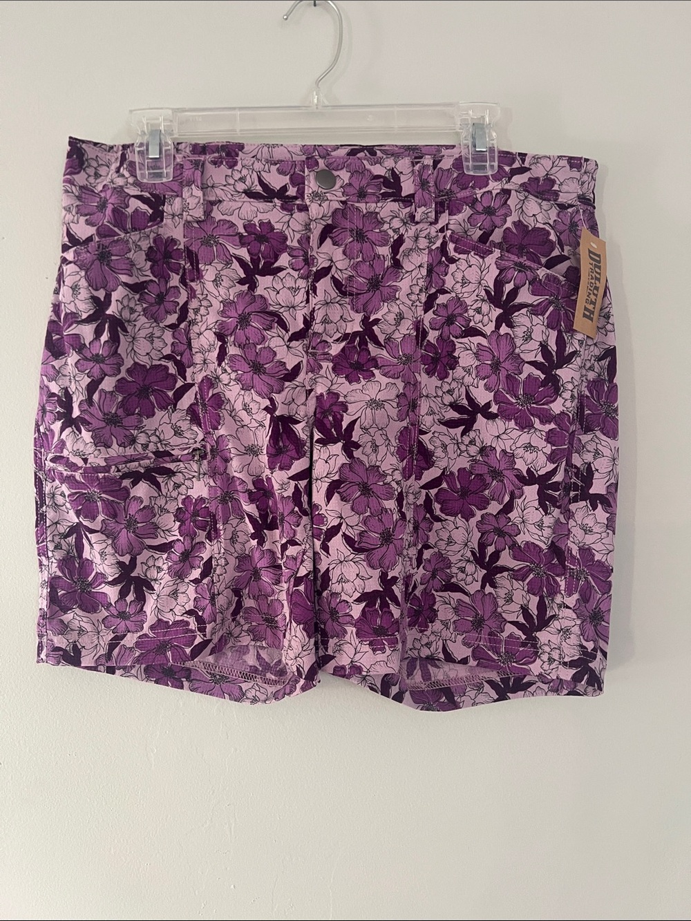 Duluth Trading Co Purple Floral Jean Shorts